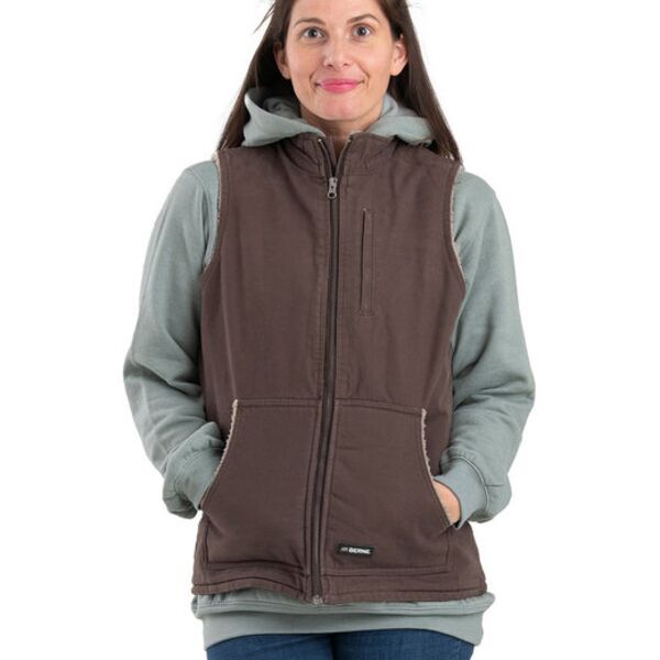 Ladies' Sherpa-Lined Softstone Duck Vest Thumbnail